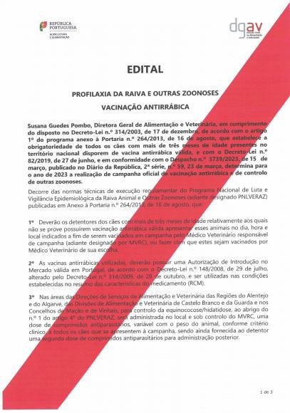CAMPANHA DE VACINA&Ccedil;&Atilde;O ANTIRR&Aacute;BICA  (CVAR) 2023