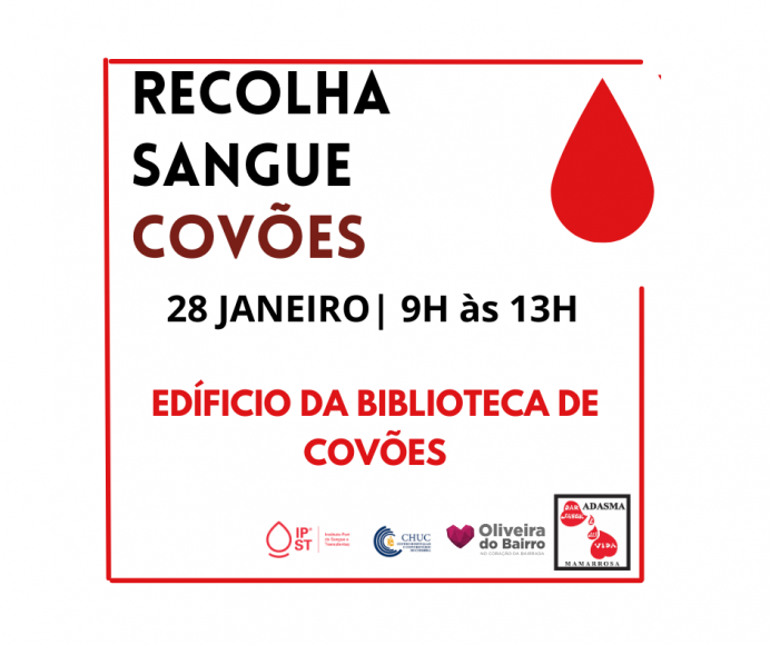 RECOLHA DE SANGUE - BIBLIOTECA DE COV&Otilde;ES - DIA 28 DE JANEIRO DE 2024