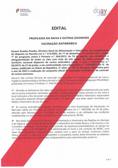 CAMPANHA DE VACINA&Ccedil;&Atilde;O ANTIRR&Aacute;BICA  (CVAR) 2023