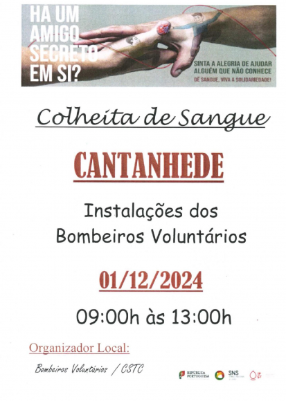 Colheita de Sangue - Domingo 01/12/2024