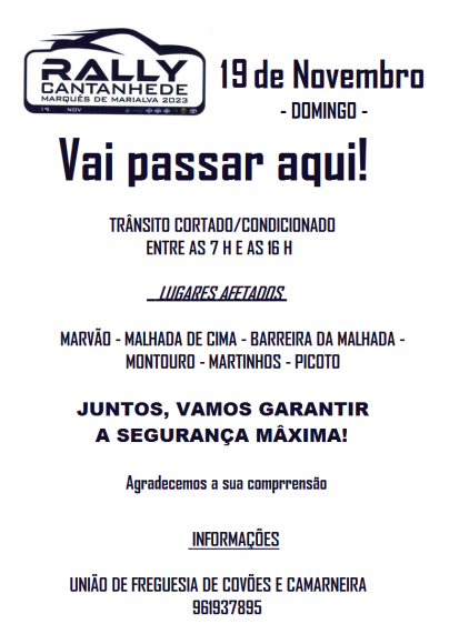 RALLY DE CANTANHEDE - PEC COV&Otilde;ES - 19 DE NOVEMBRO