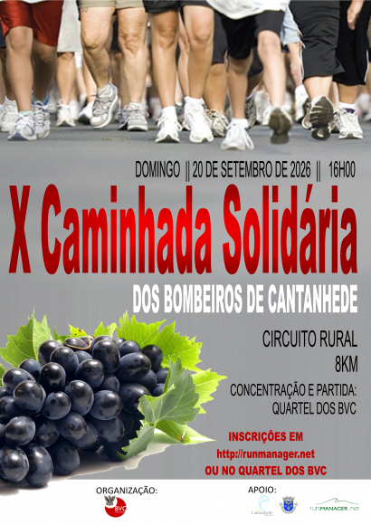  X Caminhada Solid&aacute;ria a favor dos Bombeiros Volunt&aacute;rios de Cantanhede