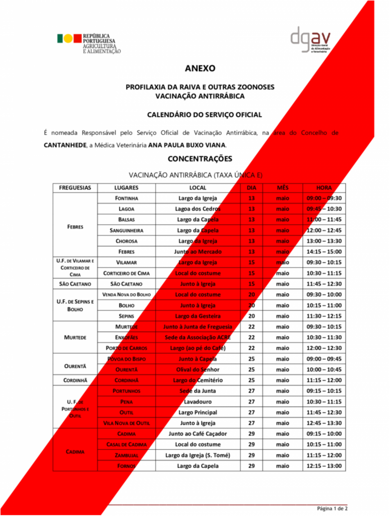 Dias de Vacina&ccedil;&atilde;o Antirr&aacute;bica -1